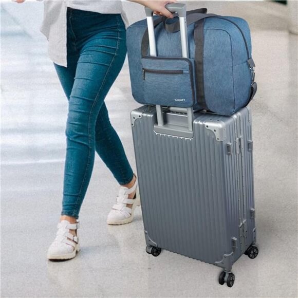 For Spirit Airlines Foldable Travel Duffel Bag Tote Carry on Luggage for Women - Picture 7 of 16